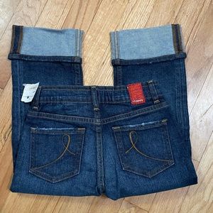 NEW girls IT jeans cropped Capri rolled up denim size 6X NWT